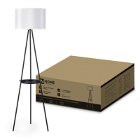 Торшер 1хЕ27 InHome ТНО 04ПВ-WB полка белый абажур черная тренога