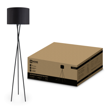 Торшер 1хЕ27 Inhome ТНО 04Ч 60Вт ЧЕРНЫЙ (1)