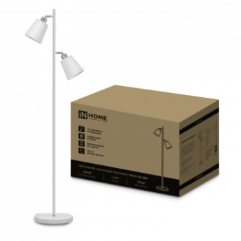 Торшер 2хЕ27 Inhome ТНО 01-2Б 60Вт БЕЛЫЙ