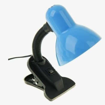 Светильник настольный Е27 LEEK TL-108 BLACK голубой прищепка пакет (36)