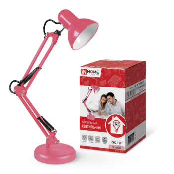 Светильник настольный Е27 Inhome СНО-15Р розовый основание+струбцина 60Вт (12)