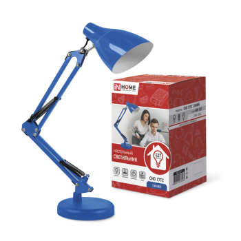 Светильник настольный под лампу СНО 17ТС на основании 60Вт E27 230В СИНИЙ (коробка) IN HOME