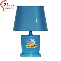 00030 Голубой (24) (1) Светильник настольный с абажуром (220V 15W E14)