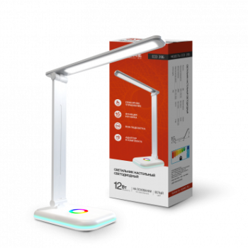 Светильник настольный диодный Inhome ССО-20Б 12Вт 3000-6500К 640Лм RGB сенсор-диммер белый (1)