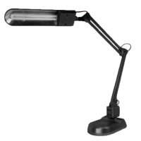 Светильник настольный люминисцентный Camelion KD-017А 11Вт 2G7 основание+струбцина черный (6)