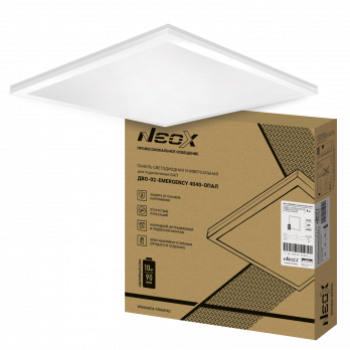 Панель универсальная 40Вт 4000K 595x595x25мм IP40 3600Лм белый опал равномерная засветка Neox ДВО-02-EMERGENCY (4)