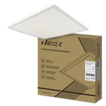 Панель встраиваемая 40Вт 4000K 595x595x30мм IP40 4800Лм белый опал равномерная засветка Neox ДВО-PRO (4)