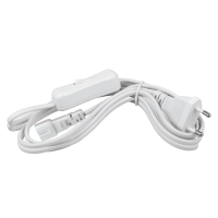 Шнур питания Т5 МИНИ 2PIN выключатель 1,5м белый Wolta