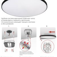 Светильник диодный 36Вт Луна 6500К 2880Лм D300х53мм черный Relight (20)