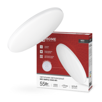 Светильник диодный InHome Deco NEO SIMPLE 55Вт d375x59мм 4000K IP40 4400Лм белый (10)