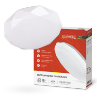 Светильник диодный серии DECO 48Вт 230В 4000К 3120лм 377х73мм ДАЙМОНД IN HOME