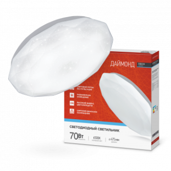 Светильник диодный Inhome Deco ДАЙМОНД 70Вт Ø496х85мм 6500К IP40 6300Лм