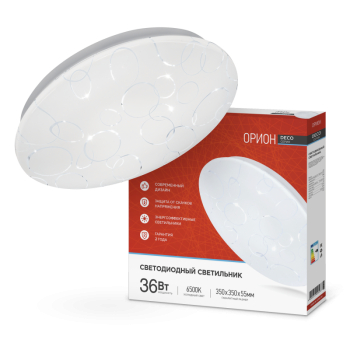 Светильник диодный InHome Deco Орион 36Вт D350x55мм 6500К IP40 2340Лм (10)