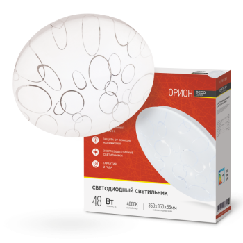 Светильник светодиодный серии DECO 48Вт 230В 6500К 3120лм 350х55мм ОРИОН IN HOME