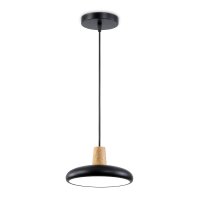 Светильник диодный подвесной 24Вт Ambrella FL4839 BK/WD 3000-6000K 1920Лм черный/дерево ø200*800мм