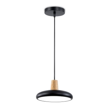 Светильник диодный подвесной 24Вт Ambrella FL4839 BK/WD 3000-6000K 1920Лм черный/дерево ø200*800мм
