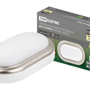 Светильник диодный TDM ДПО Антарес 15Вт 221x131x68мм 4000К IP54 1150Лм серебро (20)