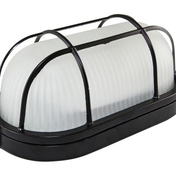 Светильник Е27 герметичный НПБ1202 100Вт 280x180x117мм овал IP54 решётка TDM черный (8)