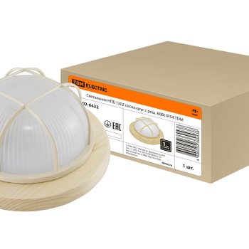 Светильник Е27 герметичный НПБ1302 60Вт D220x93мм IP54 решётка TDM сосна (8)