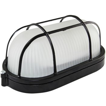 Светильник Е27 герметичный НПБ1402 60Вт 210x105x85мм овал IP54 решётка TDM черный (20)