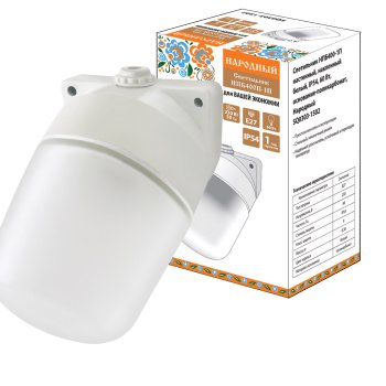 Светильник Е27 герметичный НПБ400-1П 60Вт 150x110мм IP54 наклонный TDM Народный белый (16)