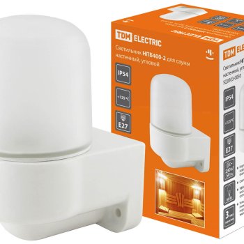 Светильник Е27 герметичный НПБ400-2 60Вт 150x110мм IP54 угловой TDM керамика белый (16)