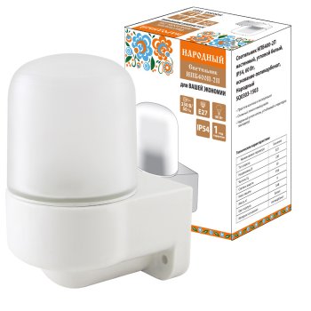 Светильник Е27 герметичный НПБ400-2П 60Вт 150x110мм IP54 угловой TDM Народный белый (16)