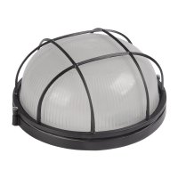 Светильник Е27 герметичный 1302 60Вт D192x100мм IP54 решетка IEK черный (12)