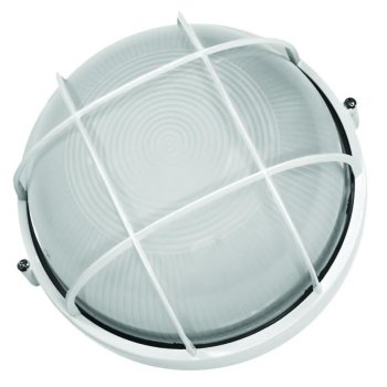 Светильник Е27 герметичный 1101S 100Вт D235x100мм IP54 решетка Camelion белый (8)