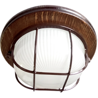 Светильник GX53 герметичный НБО-03-60-022 IP65 Ecola матовый решётка D220x84мм орех (8)