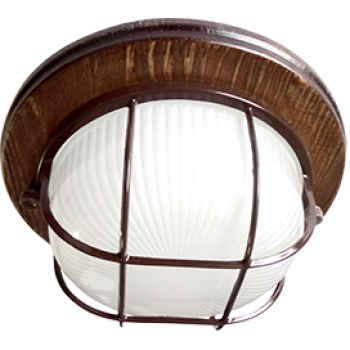 Светильник GX53 герметичный НБО-03-60-022 IP65 Ecola матовый решётка D220x84мм орех (8)