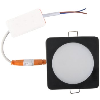 Светильник точечный квадрат  7Вт 4500К General 620Лм 85х85х32мм отверст Ø70мм черный (100)