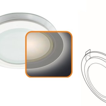 Светильник точечный круглый 18Вт 6500K Ecola стеклянная подсветка 200x35мм (20)