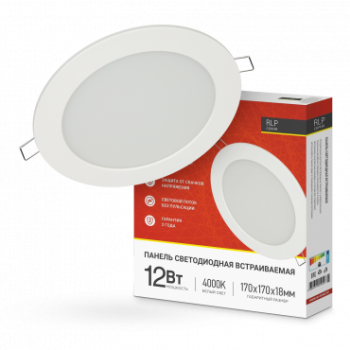 Светильник точечный круг 12Вт InHome RLP-eco 4000К 840Лм d170мм белый (40)