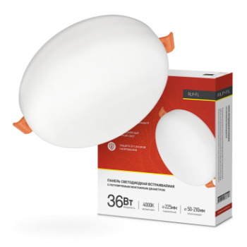 Панель светодиодная встраиваемая безрамочная RLP-FL 36Вт 230В 4000К 2520Лм 225мм с рег. монтаж. 50-210