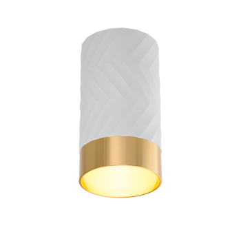 Светильник накладной GU10 белый/золото LINEA D55x100мм Wolta (1)