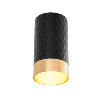 Светильник накладной GU10 чёрный/золото CELLA D55x100мм Wolta (1)