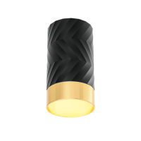 Светильник накладной GU10 чёрный/золото LINEA D55x100мм Wolta (1)