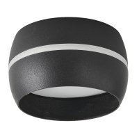 Точечный накладной светильник General Чаша с боковым рассеивателем черный GX53 D90х50/80 (50)