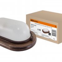 Светильник Е27 герметичный НПБ1201 100Вт 304x110мм овал IP54 TDM венге (4)