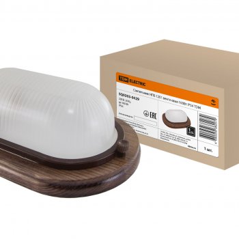 Светильник Е27 герметичный НПБ1201 100Вт 304x110мм овал IP54 TDM венге (4)