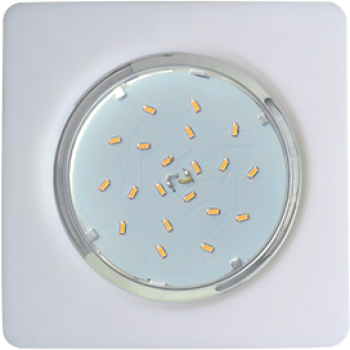 Светильник точечный квадрат GX53 белый Ecola 5357 легкий (10/50)