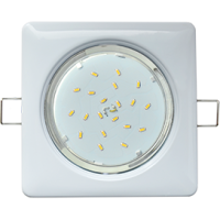 Светильник точечный квадрат GX53 белый Ecola H4 Square к+ (10/50)