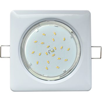 Светильник точечный квадрат GX53 белый Ecola H4 Square к+ (10/50)