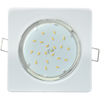 Светильник точечный квадрат GX53 белый Ecola H4 Square с открытым краем к+ (10/50)