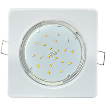 Светильник точечный квадрат GX53 белый Ecola H4 Square с открытым краем к+ (10/50)