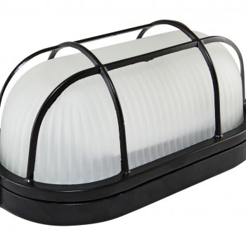 Светильник Е27 герметичный НПБ1202 100Вт 280x180x117мм овал IP54 решётка TDM черный (8)