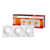 Светильник встраиваемый карданный 3хGX53 InHome GX53R-2ST-W 346x120x30мм поворотный тройной белый