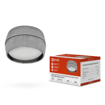 Светильник накладной потолочный GX53 InHome DECO-GX53-RS-CH 90х51мм хром