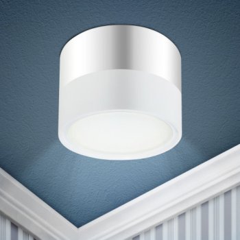 Светильник накладной GX53 белый+хром OL7 GX53 WH/CH 82х60мм (40/1440)